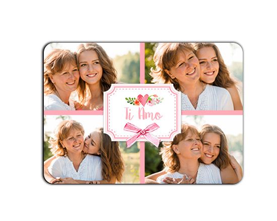 Calamita personalizzata con collage rosa