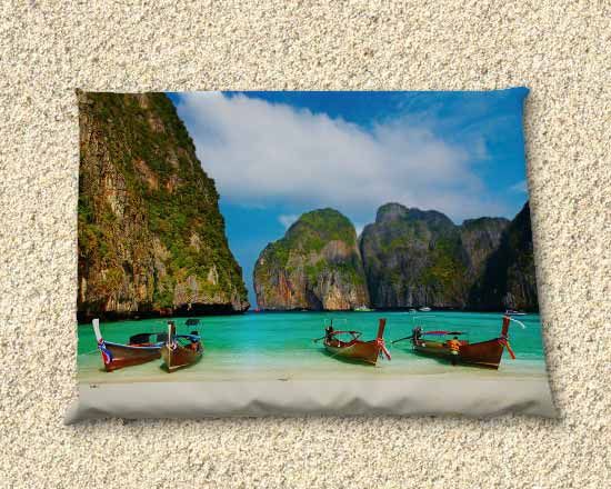 cuscino mare con foto di immagine di paesaggio estivo