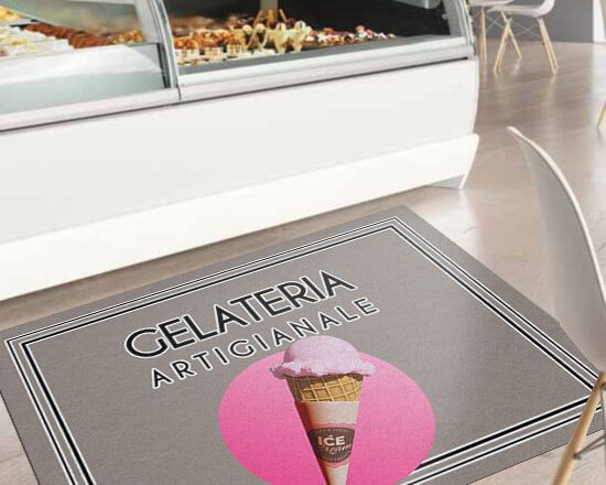 zerbino personalizzato con logo gelateria