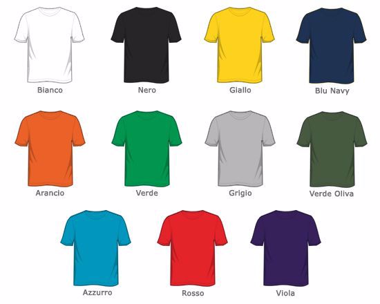 Scegli il colore della t-shirt in cotone da personalizzare