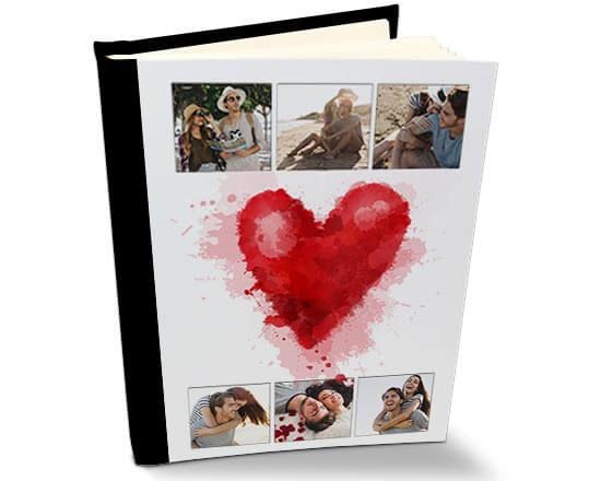 Album in pelle con copertina con cuore