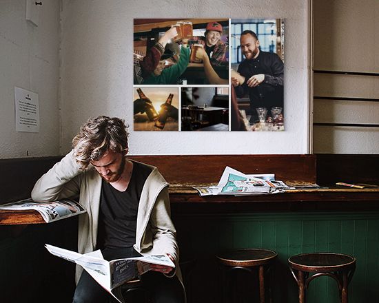 Stampa foto su tela con collage