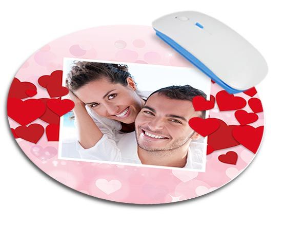 Mousepad tondo con grafica con cuori