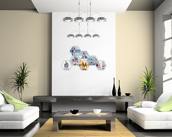 Pannelli esagonali in kapafix con foto