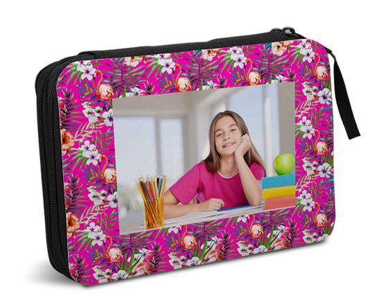 Astuccio Scuola Purple Flowers