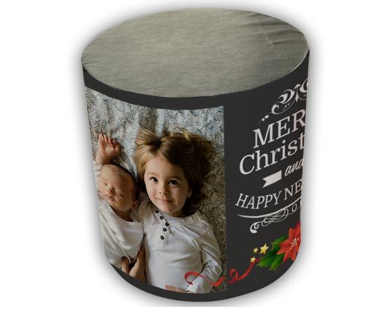 Pouf cilindro Merry Christmas