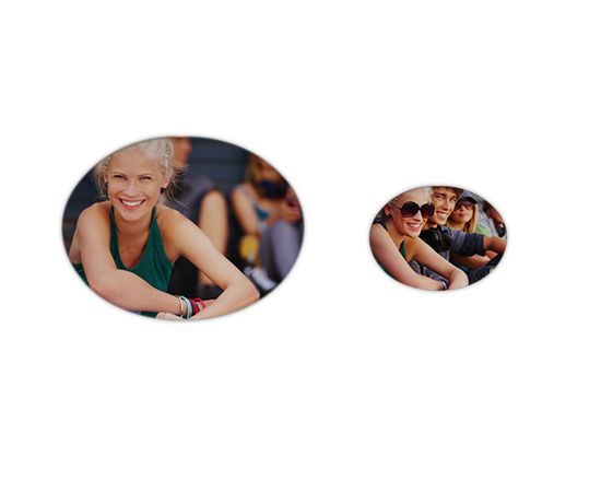 formati spille ovali personalizzate