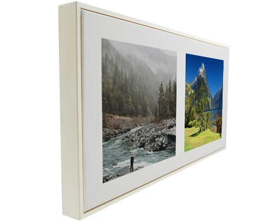 Tela con cornice americana - dettaglio laterale bianca