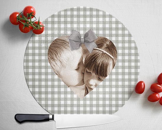 Tagliere rotondo in vetro Shabby chic