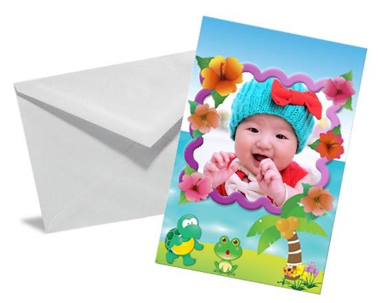 bigliettino con grafica per bimbi