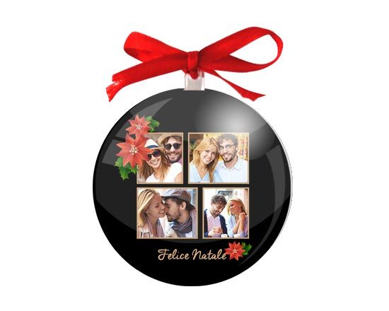Palla di Natale tonda Dark collage