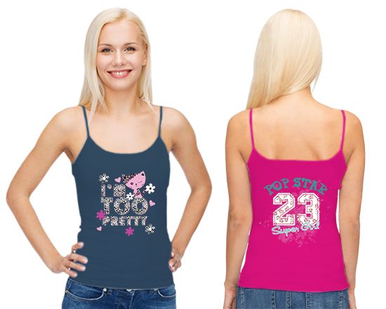 crea canotta con spalline stampata