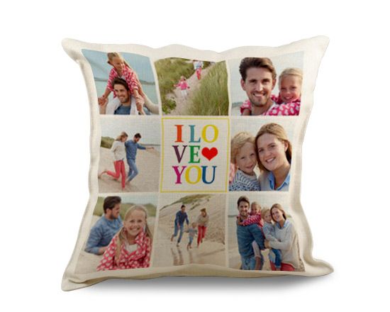 Cuscino juta con grafica collage