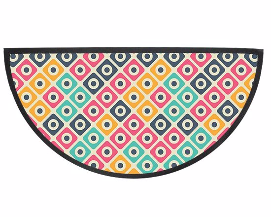 Zerbino mezzaluna con grafica colorata