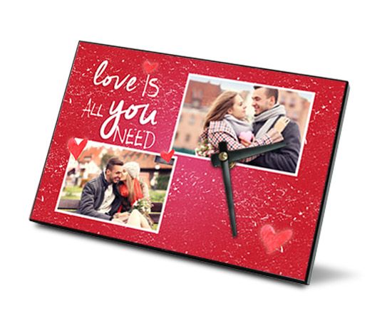 Orologio in legno Love Collage