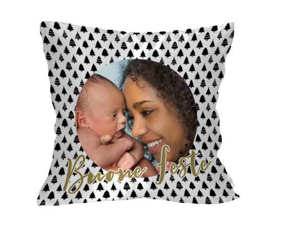 cuscino classico con alberelli natalizi