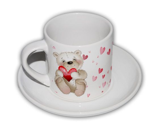 Tazzina da caffè con grafica con orsetto