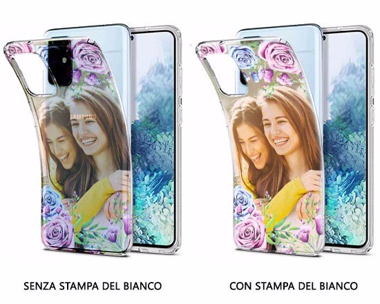 Cover trasparente Galaxy S20 Fiori - con e senza stampa del bianco