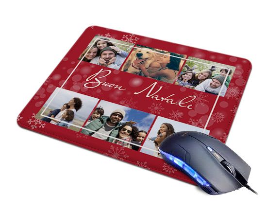 Tappetino Mouse in Pelle Red Christmas