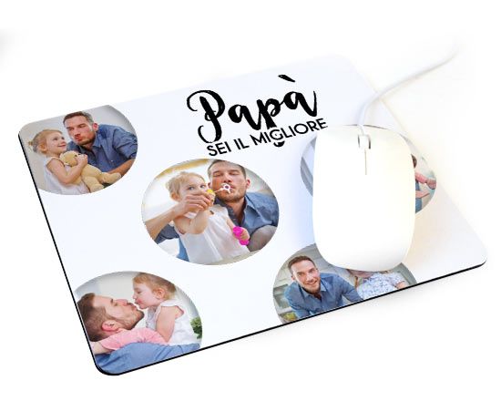Tappetino mouse con grafica bianca