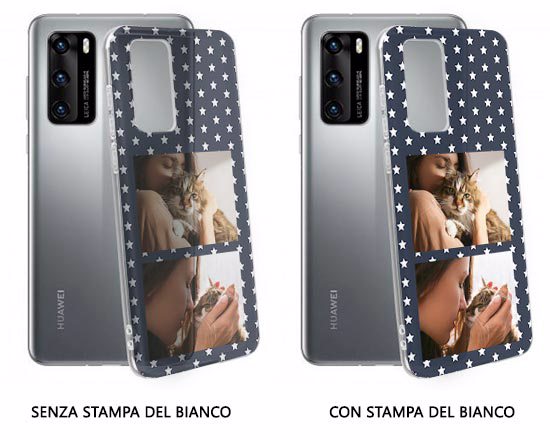 Crea la cover per il tuo Huawei P40 - scegli con o senza stampa del bianco