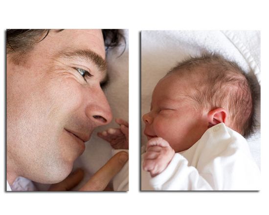 tela in opannelli con foto di papà e bimbo