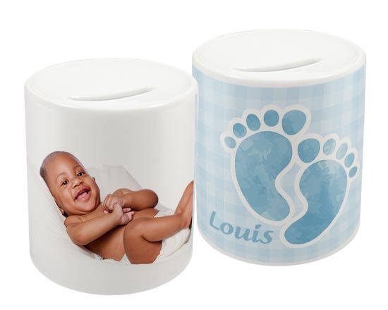 Salvadanaio in ceramica con foto