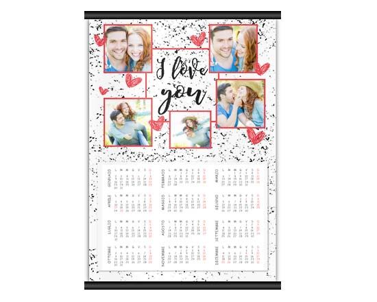 Calendario A4 pagina singola I love you collage