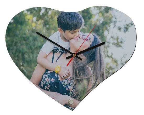 stampa orologio a cuore in legno da parete