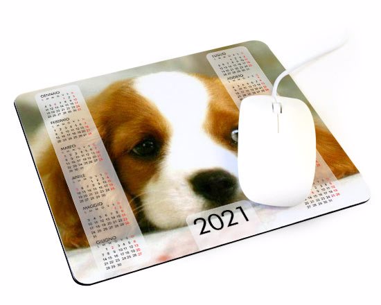 Mousepad in gomma con grafica con calendario