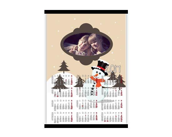 Calendario A3 pagina singola Alberelli innevati