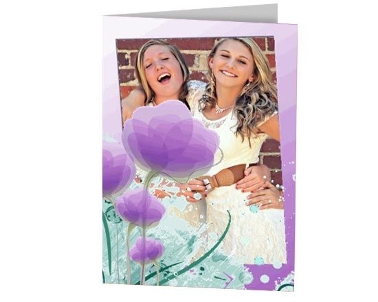 Card augurale con grafica fiorata