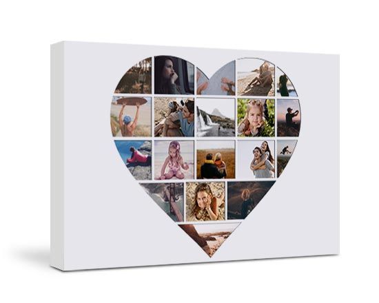 Foto collage di immagini a forma di cuore