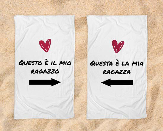 teli mare per coppia con grafica