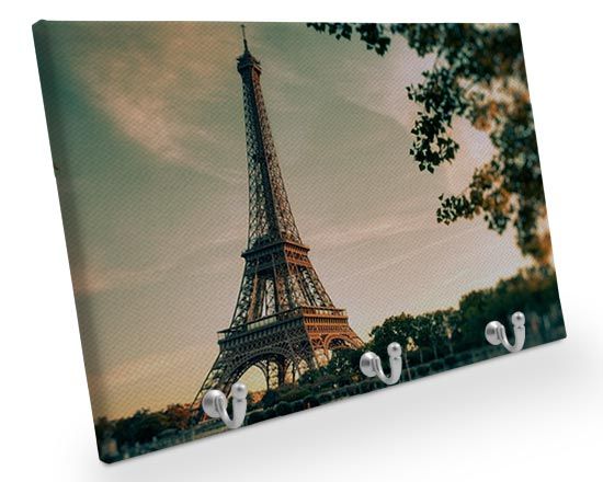 Appendiabiti in Tela 40x30 cm con foto torre eiffel