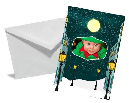 Stella di Natale raffigurata su bigliettino auguri