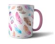 Tazza personalizzata con piume colorate