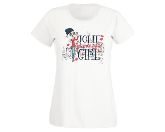 T-shirt donna in cotone Jolie girl