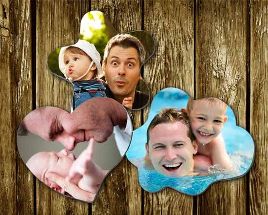 calamite personalizzate con foto di papà con figli