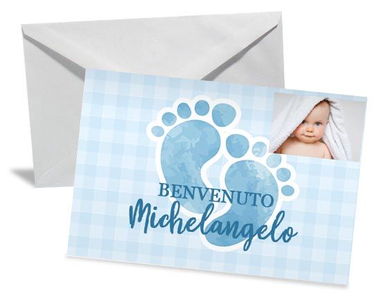 Bigliettino di auguri con impronte celesti