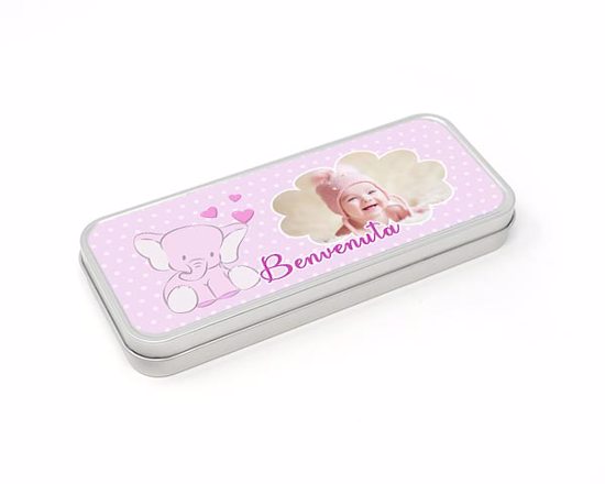 Scatola di latta piccola benvenuto