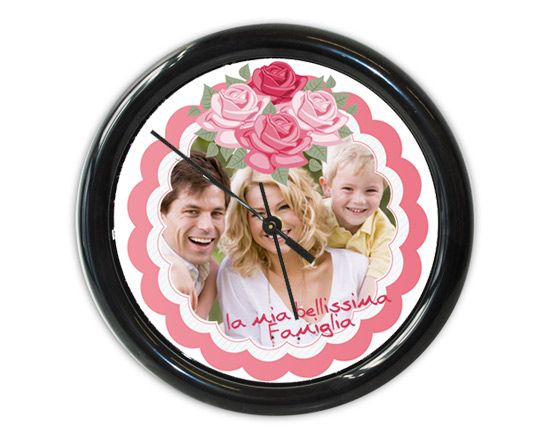 Orologio parete rotondo Cornice rosa