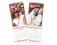calendario slim con grafica con cuori