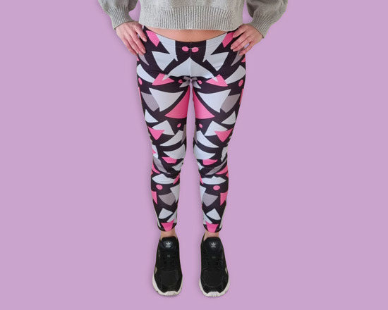 Leggings personalizzati con stampa geometrica taglia M