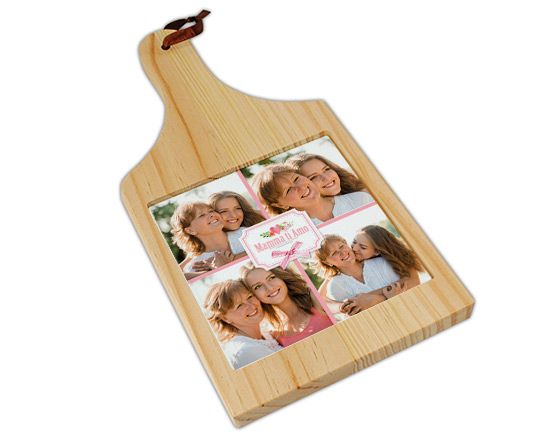 tagliere in legno con stampa collage