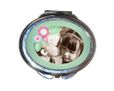 Specchietto Ovale da Borsetta Shabby verde