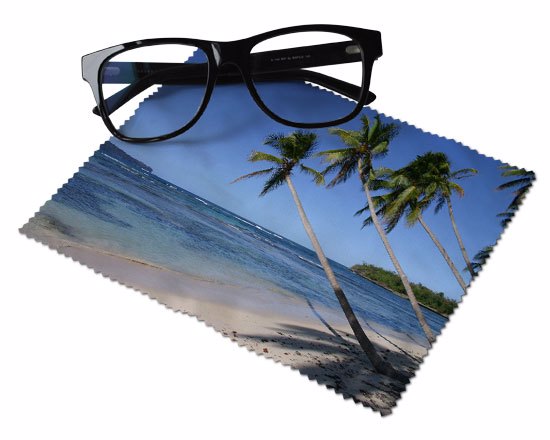 pezzetta per occhiali personalizzata con la foto di un paesaggio tropicale