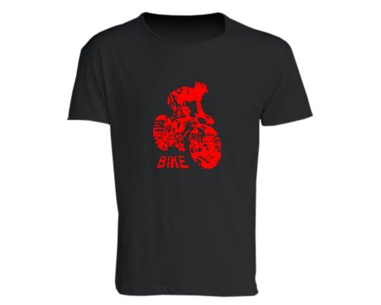 T-shirt in cotone fiammato con ciclista