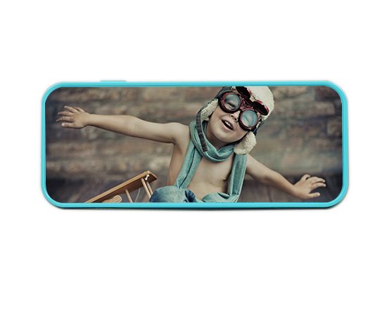 Portapenne in metallo disponibile celeste o rosa