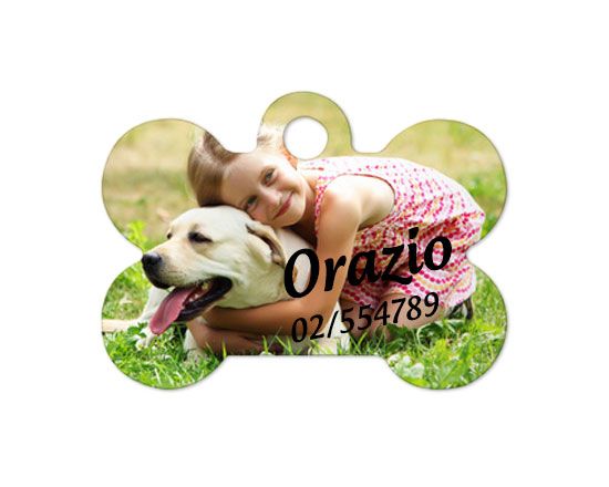 medaglietta per animali personalizzata con foto e numero di telefono